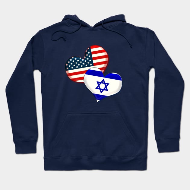 USA and Israel hearts Hoodie by Gaspar Avila